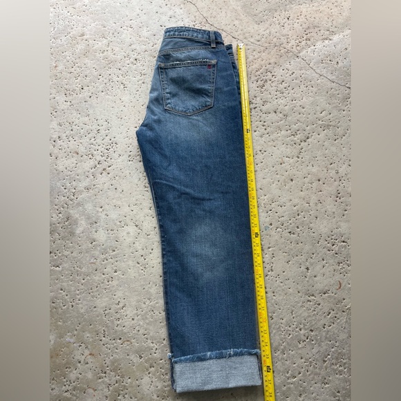 MM Vintage Distressed Boyfriend Jeans Women's 30 Raw Cropped CuffedPatched Denim - Picture 3 of 11
